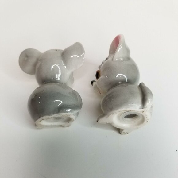 Vintage Salt and Pepper Shakers Big Ears Gray Mice Mouse Anthropomorphic - Picture 6 of 8